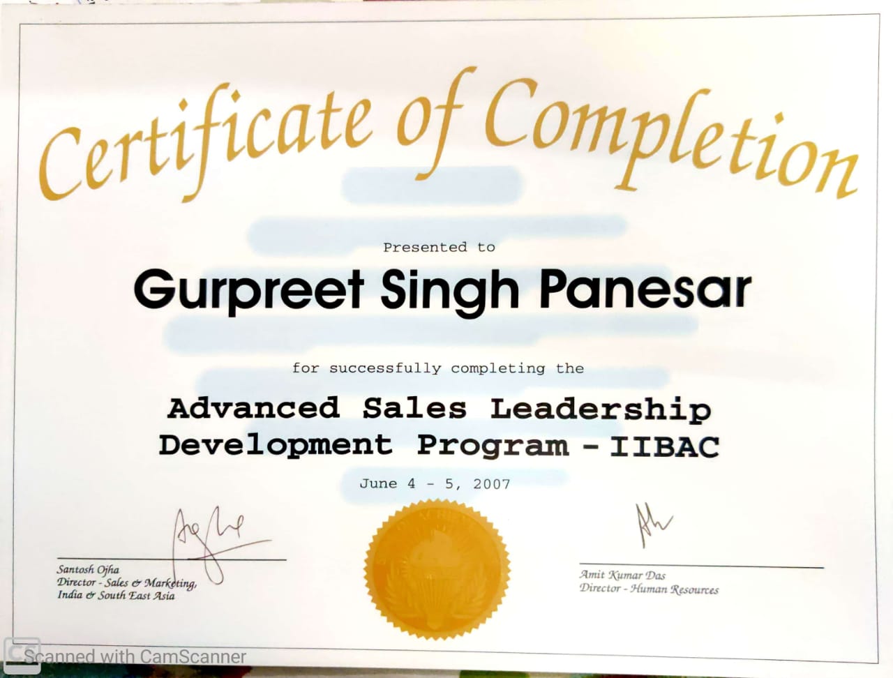 Allergan advanced leadership training certificate